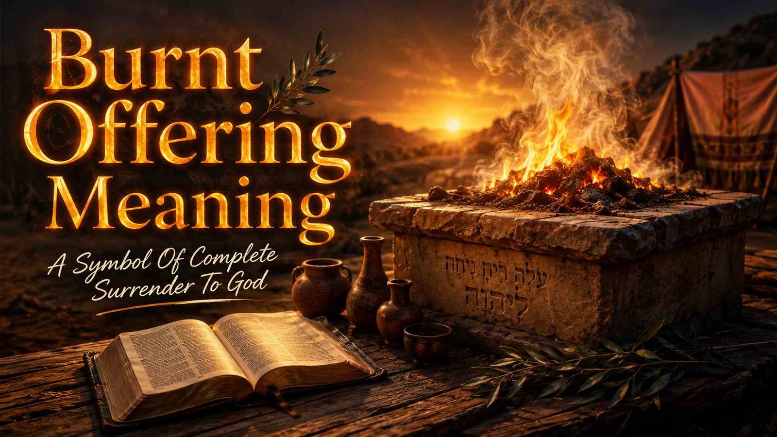 Ancient altar showing burnt offering meaning in the Bible