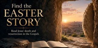 Where in the Bible is the Easter story shown in the four Gospels