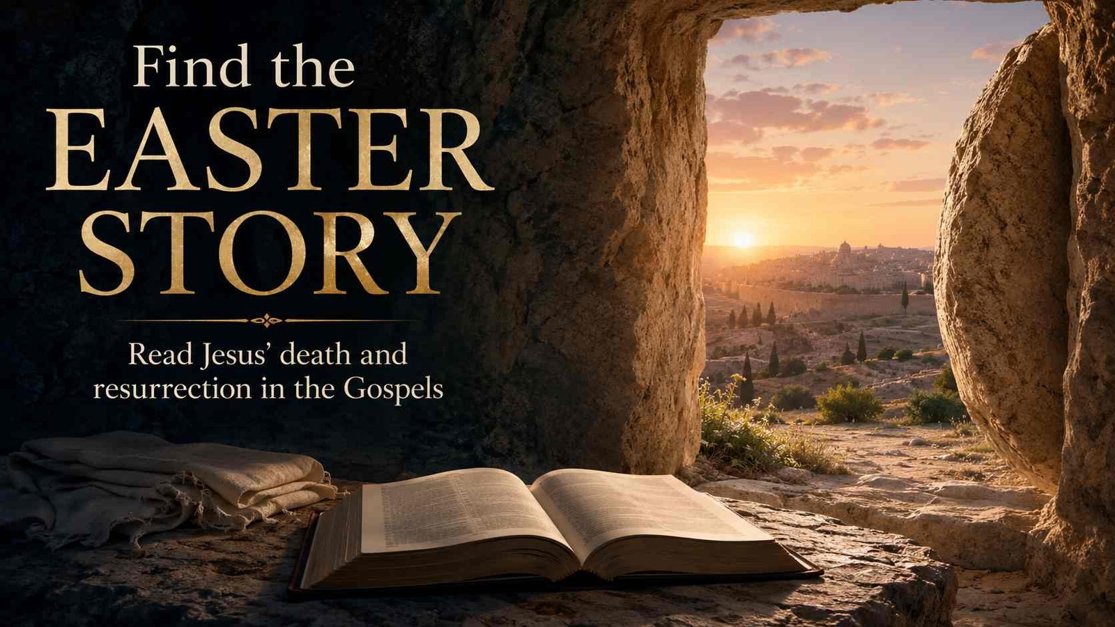 Where in the Bible is the Easter story shown in the four Gospels