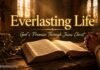Open Bible showing everlasting life meaning in John 3:16