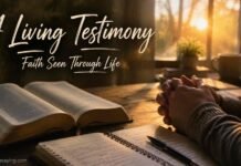 A Bible verse about living testimony and faith