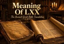 What Does LXX Mean In The Bible? Ancient Septuagint manuscript explaining what LXX means in the Bible