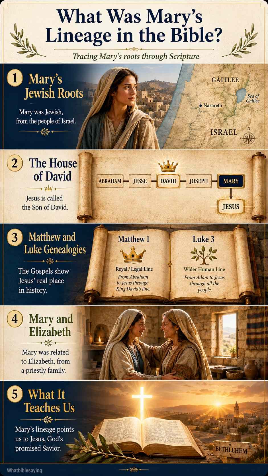 What Was Mary’s Lineage in the Bible? Her Jewish Bloodline Explained 2 Infographic explaining Mary’s Jewish lineage in the Bible