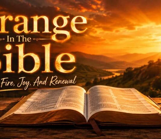 What Does Orange Represent In The Bible and Spiritual Life Open Bible with warm orange light symbolizing spiritual meaning