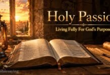 What Does Passion Mean In The Bible and Why It Matters Open Bible glowing beside candlelight about biblical passion