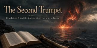 What is the second trumpet in the Bible scene