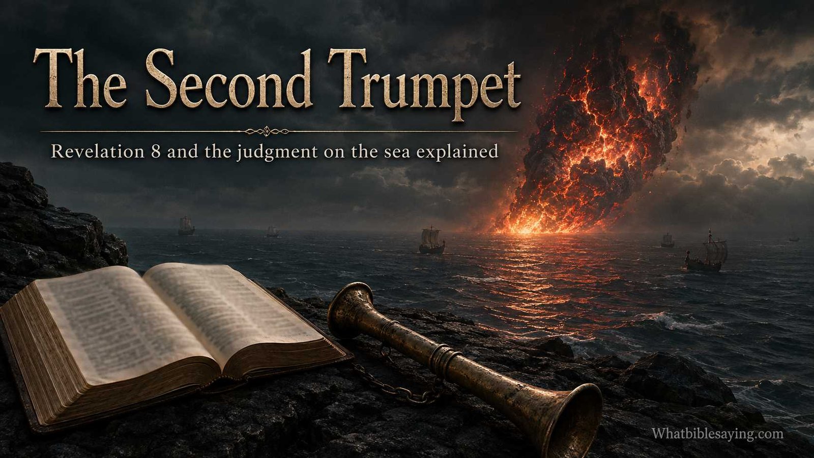 What is the second trumpet in the Bible scene