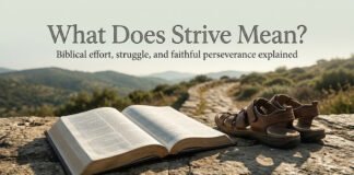 What Does Strive Mean in the Bible shown through an open Scripture