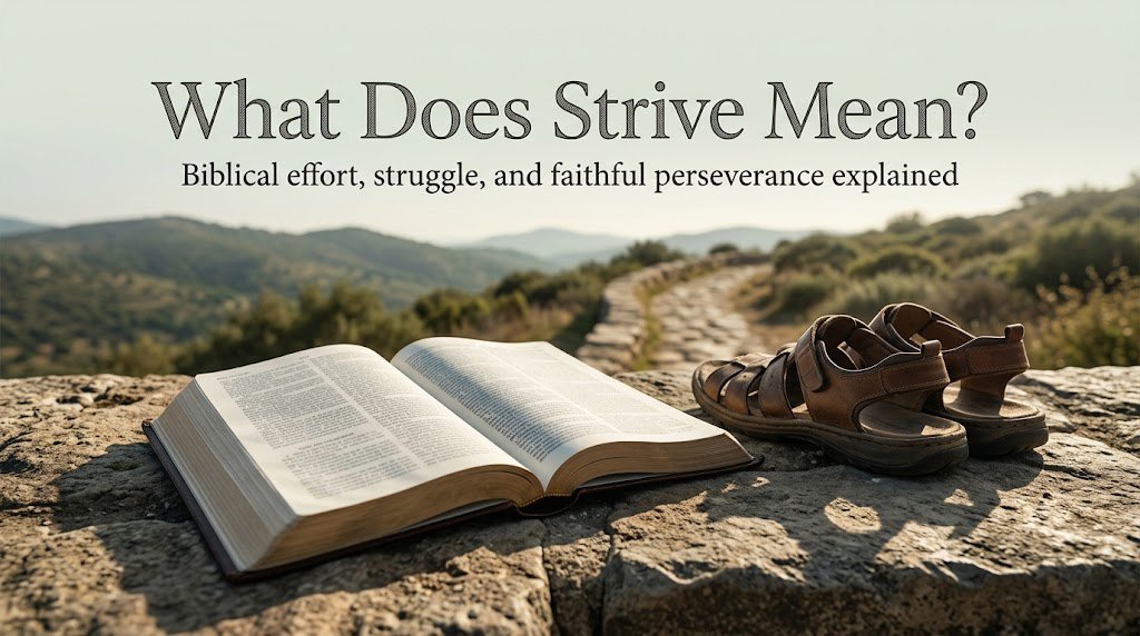 What Does Strive Mean in the Bible shown through an open Scripture