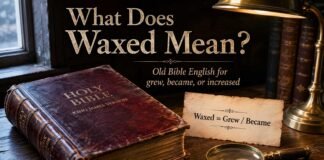 What does waxed mean in the Bible shown in an old KJV study scene