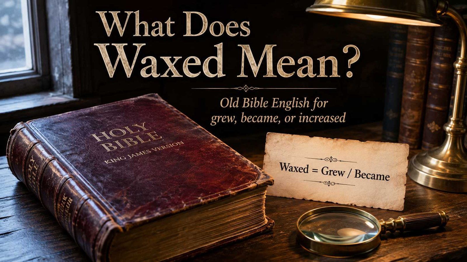 What does waxed mean in the Bible shown in an old KJV study scene