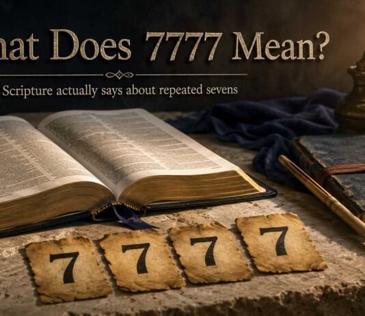 What Does 7777 Mean in the Bible with an open Bible and four sevens