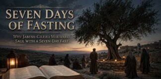 Image Alt Text: Who fasted for 7 days in the Bible at Jabesh-Gilead