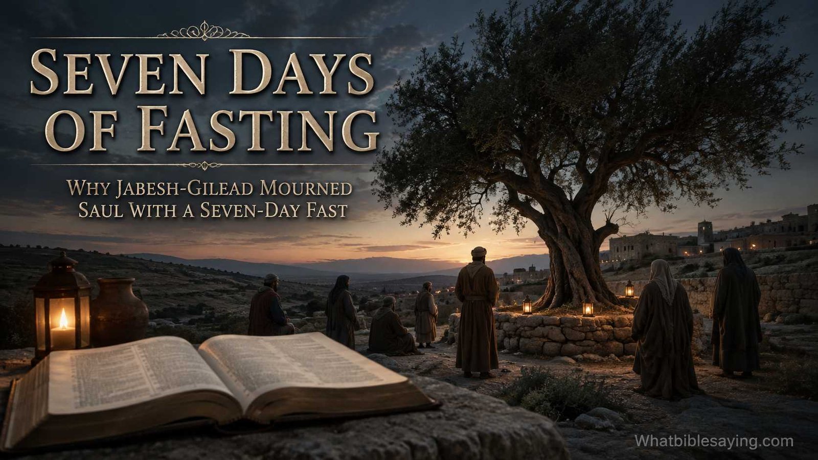 Image Alt Text: Who fasted for 7 days in the Bible at Jabesh-Gilead