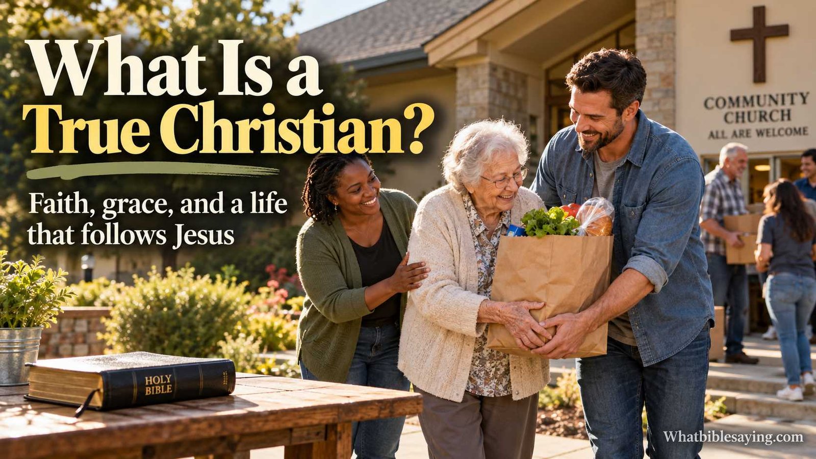 What Is a True Christian? Volunteers helping a neighbor