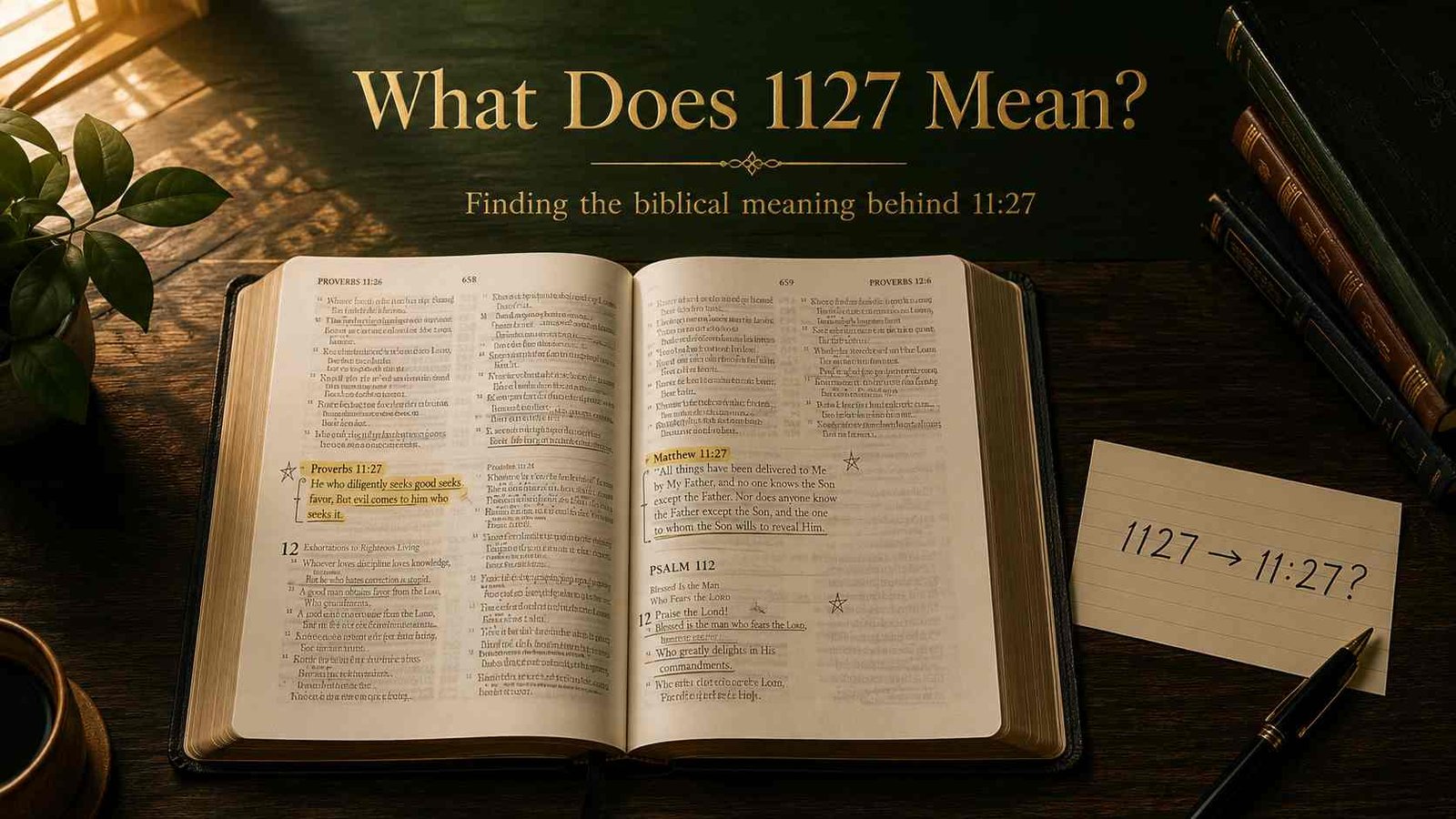 What Does 1127 Mean in the Bible with open Scripture and verse notes