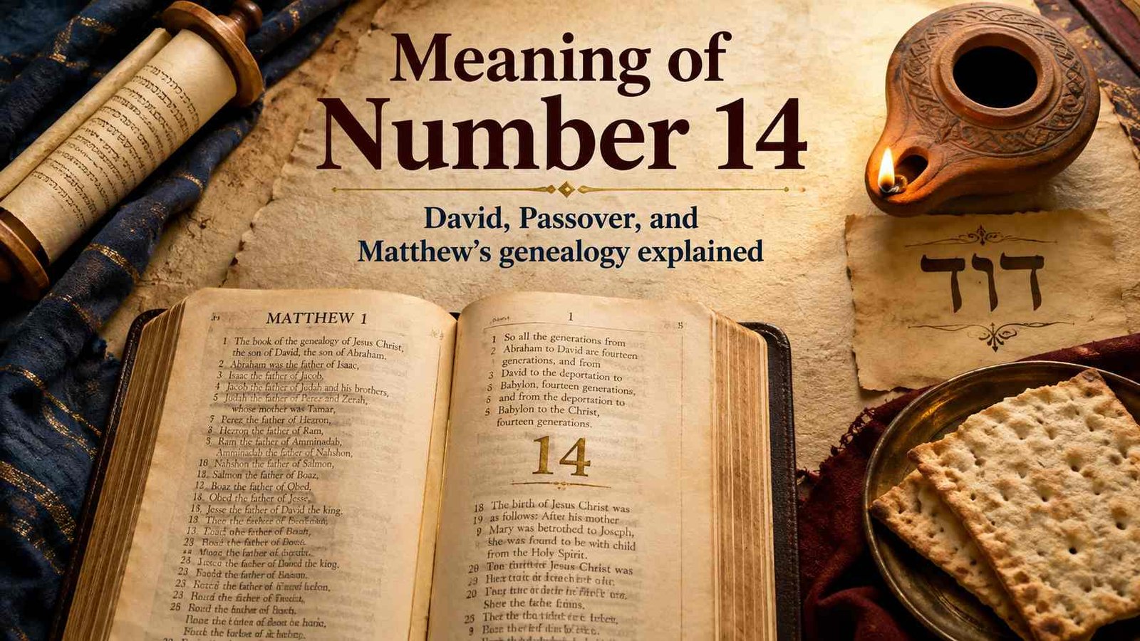 What Does 14 Mean in the Bible with David and Passover symbols