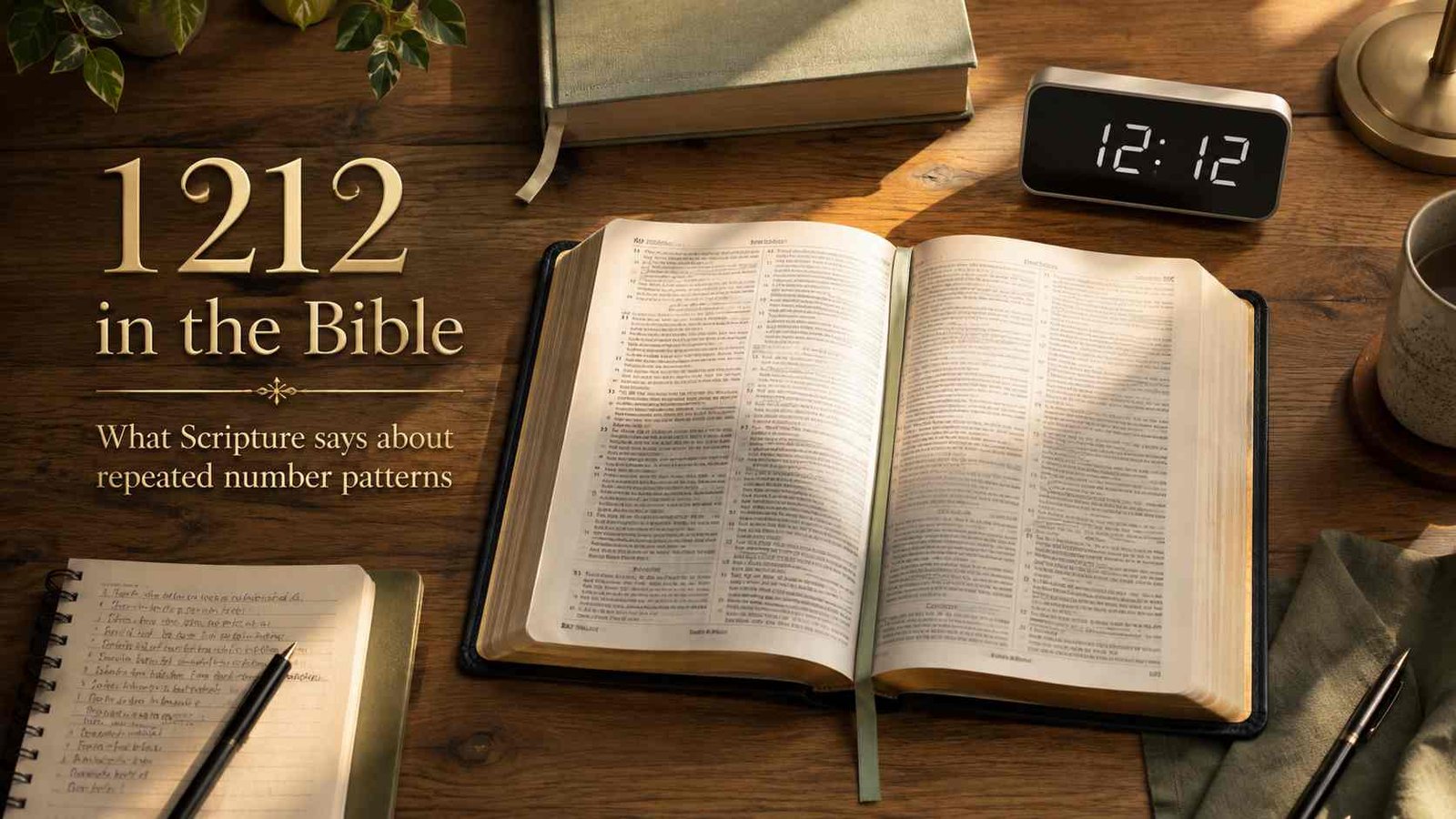 What Does 1212 Mean in the Bible with open Scripture and clock